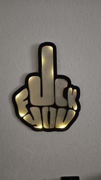 3D LED-Wanddeko – „Fuck You“